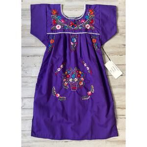 Girls Purple Embroidered Dress - Size 8 - NWT
